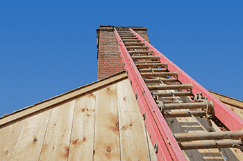 ladder up a chimney, exterior