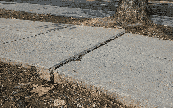 uneven sidewalk